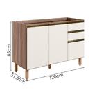 Balcao Para Pia 2p 3g 120cm Mdf Kali 16417 Nicioli