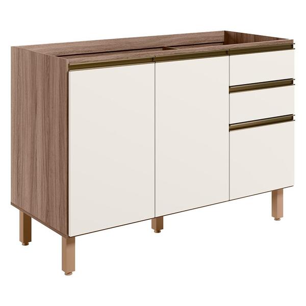 Balcao Para Pia 2p 3g 120cm Mdf Kali 16417 Nicioli