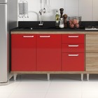 Balcão Para Pia 3 Gavetas 2 Portas E 1 Prateleira Sicília - A