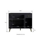 Balcão Para Pia 3 Portas 1 Gaveta Atena Gralar Preto Onix