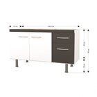 Balcão Para Pia 3 Portas 1 Gaveta Parma Móveis Bonatto Branco