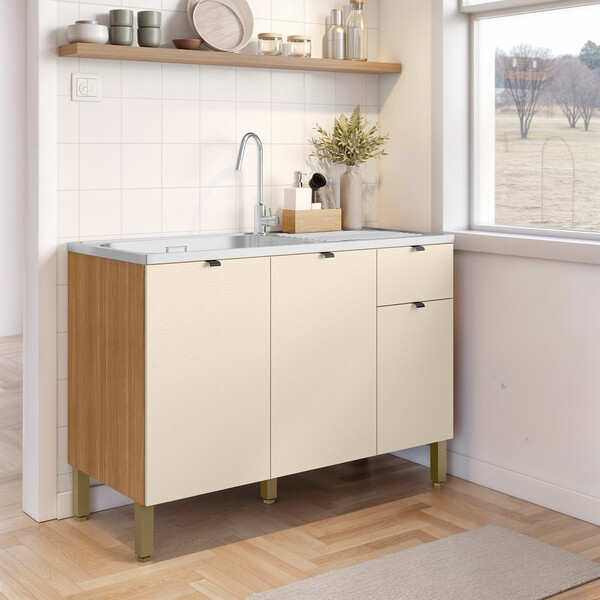 Balcão Para Pia 3 Portas 1 Gaveta Sem Pia Mdf  Vert Plus Kits