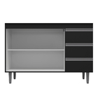 Balcão Para Pia Andréia 100 Cm 2 Portas Preto Ajl