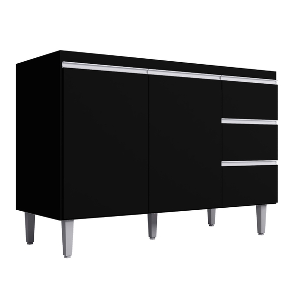 Balcão Para Pia Andréia 120 Cm 2 Portas Preto Ajl