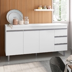 Balcão Para Pia Andréia 150 Cm 3 Portas Branco Ajl