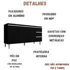 Balcão Para Pia Andréia 160 Cm 3 Portas Preto Ajl