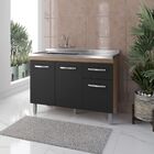 Balcão Para Pia Anita 120 Cm Moblis Savana Preto