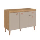 Balcão Para Pia Com Tampo 120cm 3 Portas 1 Gaveta Marti  Yesc