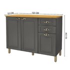 Balcão Para Pia Com Tampo 3 Portas 2 Gavetas 120cm Paris  Chu