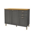 Balcão Para Pia Com Tampo 3 Portas 2 Gavetas 120cm Paris  Chu