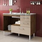 Balcão Para Pia De 1,20 Mt Aracaju Com Gavetão Castanho Off W