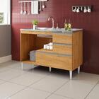 Balcão Para Pia De 1,20 Mt Maceió Com Gavetão Carvalho