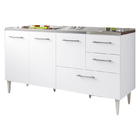 Balcão Para Pia De 1,60 Mt Aracaju Com Gavetão Branco