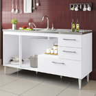 Balcão Para Pia De 1,60 Mt Aracaju Com Gavetão Branco