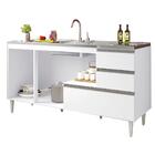 Balcão Para Pia De 1,60 Mt Maceió Com Gavetão Branco