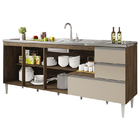 Balcão Para Pia De 2,00 Mt Maceió E Aéreo Modulado 5 Portas C