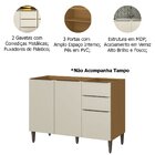 Balcão Para Pia De Cozinha 1,20 Cm 3 Portas 2 Gavetas Raiar A