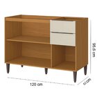 Balcão Para Pia De Cozinha 1,20 Cm 3 Portas 2 Gavetas Raiar A