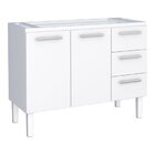 Balcão Para Pia De Cozinha 120cm 2 Portas 3 Gavetas Vênus  Br