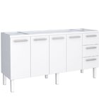 Balcão Para Pia De Cozinha 180cm 4 Portas 3 Gavetas Vênus  Br