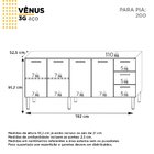 Balcão Para Pia De Cozinha 200cm 4 Portas 3 Gavetas Vênus  Br