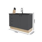 Balcão Para Pia De Cozinha 2 Portas Stella - Grafite/carvalho