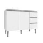 Balcão Para Pia De Cozinha 3 Gavetas 2 Portas Athena  Branco