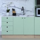 Balcão Para Pia De Cozinha 4 Gavetas 2 Portas Stella  Verde/c