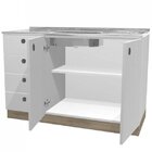 Balcão Para Pia De Cozinha 4 Gavetas 2 Portas Stella Divicar