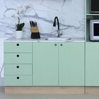 Balcão Para Pia De Cozinha 4 Gavetas 2 Portas Stella Verde/ca