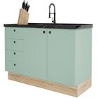 Balcão Para Pia De Cozinha 4 Gavetas 2 Portas Stella Verde/ca