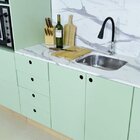 Balcão Para Pia De Cozinha 4 Gavetas 2 Portas Stella Verde/ca