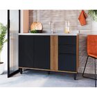 Balcão Para Pia De Cozinha Com 3 Portas E 2 Gavetas Ripado  M