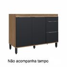 Balcão Para Pia De Cozinha Paola 120cm 03 Portas 02 Gavetas P