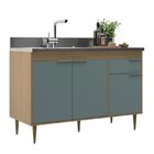 Balcão Para Pia De Cozinha Rubi Bp Nogal /cinza