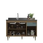 Balcão Para Pia De Cozinha Rubi Nogal / Grey