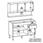 Balcao Para Pia E Amario Aereo 120 Cm Line Ktp
