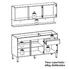 Balcao Para Pia E Armario Aereo 150 Cm Line Ktp