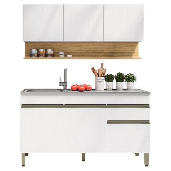 Balcao Para Pia E Armario Aereo 150 Cm Line Ktp