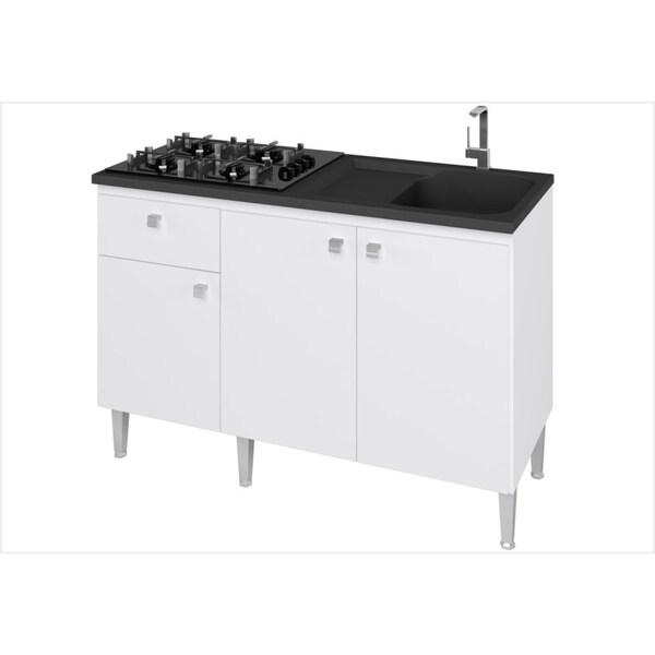 Balcão Para Pia E Cooktop Com Tampo Cz6200 Branco - Art In Mó
