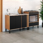 Balcão Para Pia E Cooktop Karen 200 Cm 3 Portas 1 Gaveta Móve