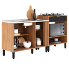 Balcão Para Pia E Cooktop Karen 200 Cm 3 Portas 1 Gaveta Móve