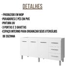 Balcão Para Pia Emily 160 Cm Moblis Branco