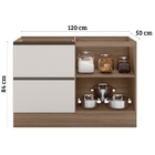 Balcão Para Pia Etna 120 Cm 1 Porta Carvalho Oak Off White Po