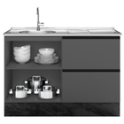 Balcão Para Pia Etna 120 Cm 1 Porta Grafite Poliman