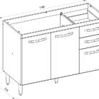 Balcao Para Pia Fit 118 Com Tampo Carvalho Rústico/off White