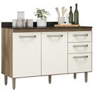 Balcao Para Pia Fit 118 Com Tampo Carvalho Rústico/off White