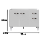 Balcão Para Pia Gabriela 120 Cm 3 Portas Branco Flex Ajl