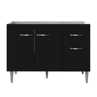 Balcão Para Pia Gabriela 120 Cm 3 Portas Preto Ajl