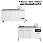 Balcão Para Pia Gabriela 150 Cm 4 Portas Branco Flex Ajl